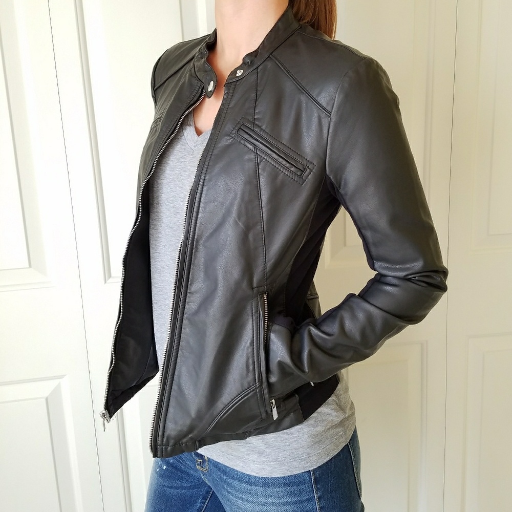 Express (Minus the) Leather Jacket women's black