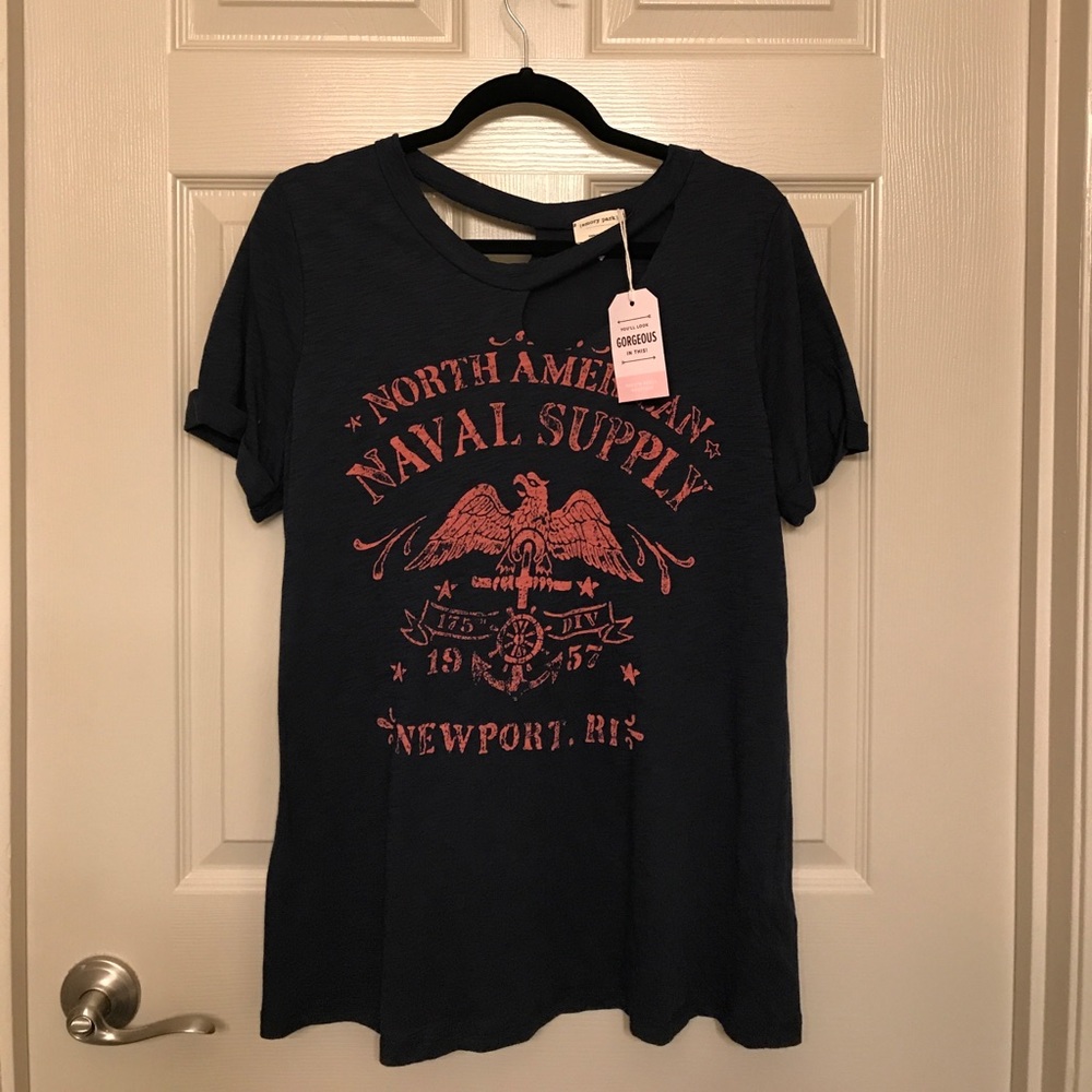Distressed Navy T