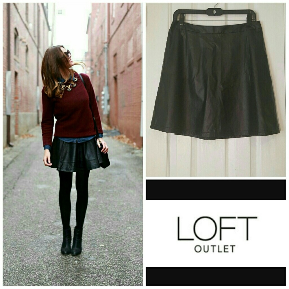 Clearance🔖Faux leather skater skirt