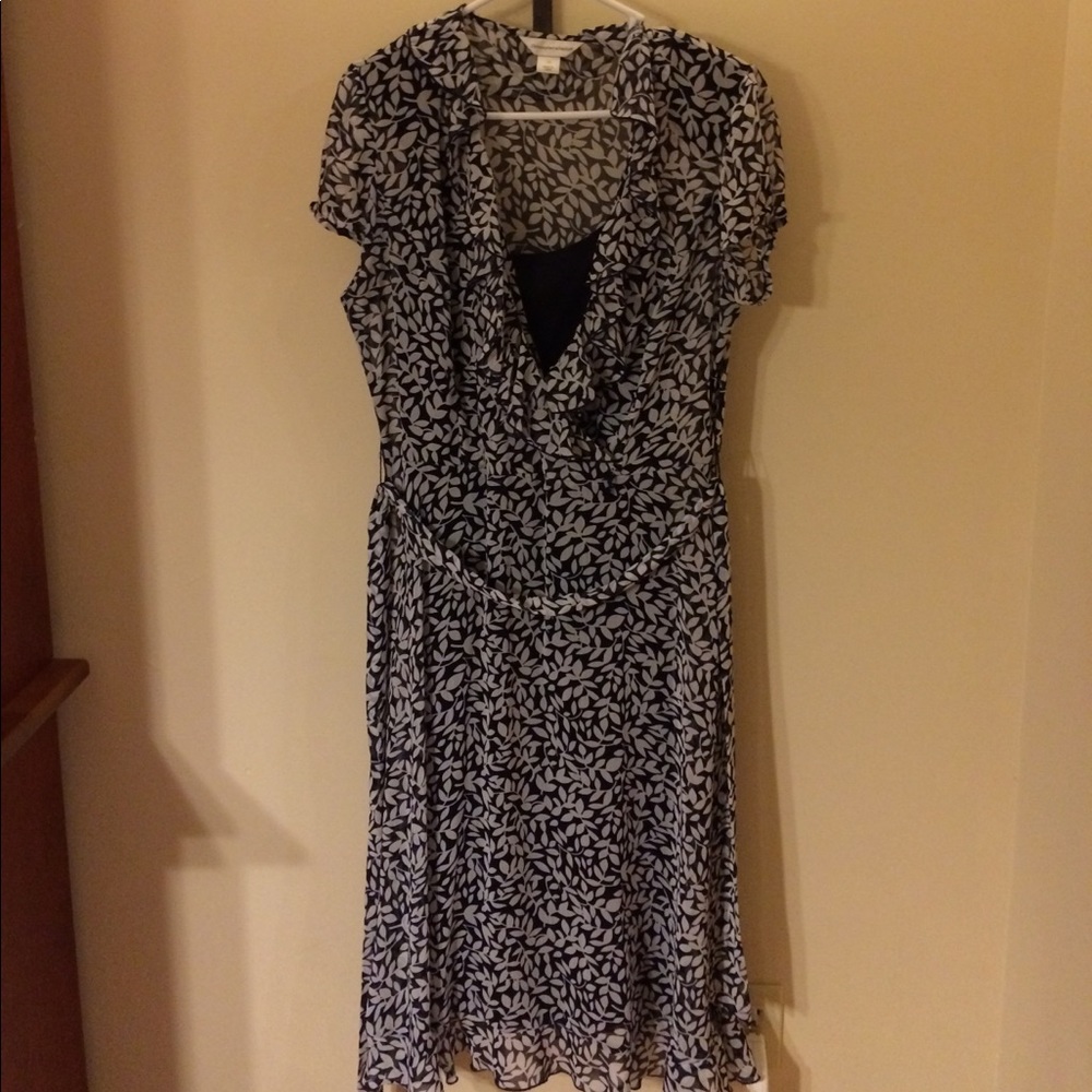 Christopher and Banks navy and white floral dress