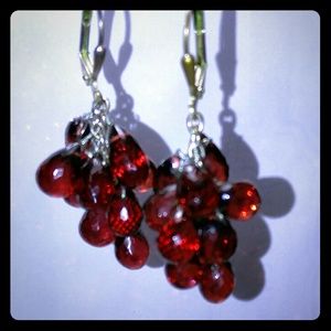 #0100 Rhodolite Garnet Chandelier Earrings