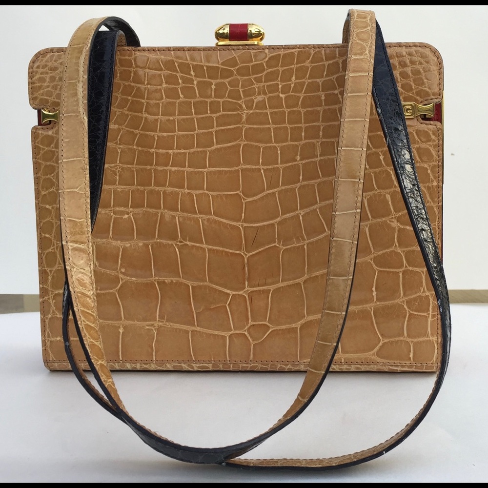 GIORGIO'S of PALM BEACH Alligator bag beige pink