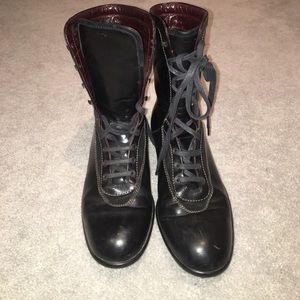 TODS lace up black boots