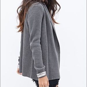 Forever 21 Dark Grey Knit Cardigan Forever 21 Dark Grey Knit Cardigan