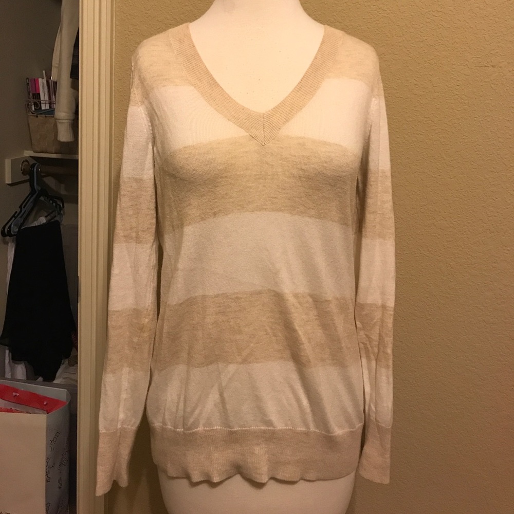 Beige Striped Long Sleeve