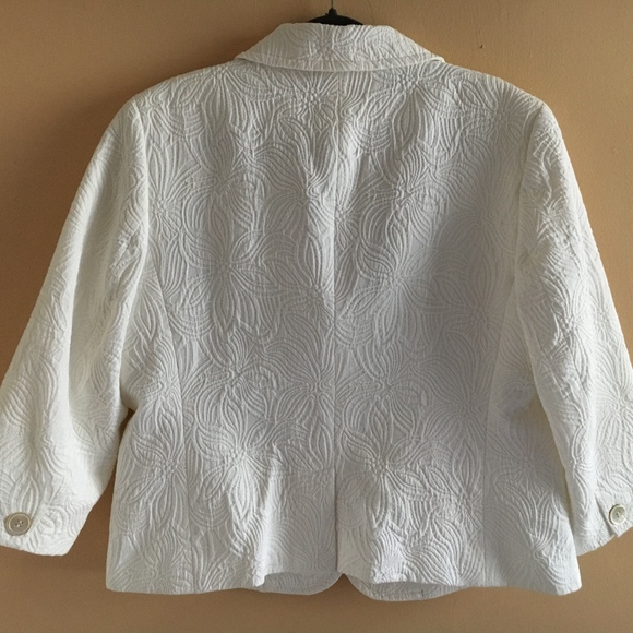 NWOT Talbots white matelasse 2pc dress/suit 14P - Picture 5 of 6