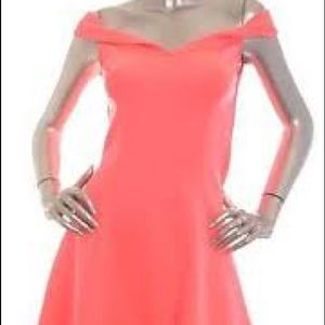 Guess fit and flare hot pink dress
