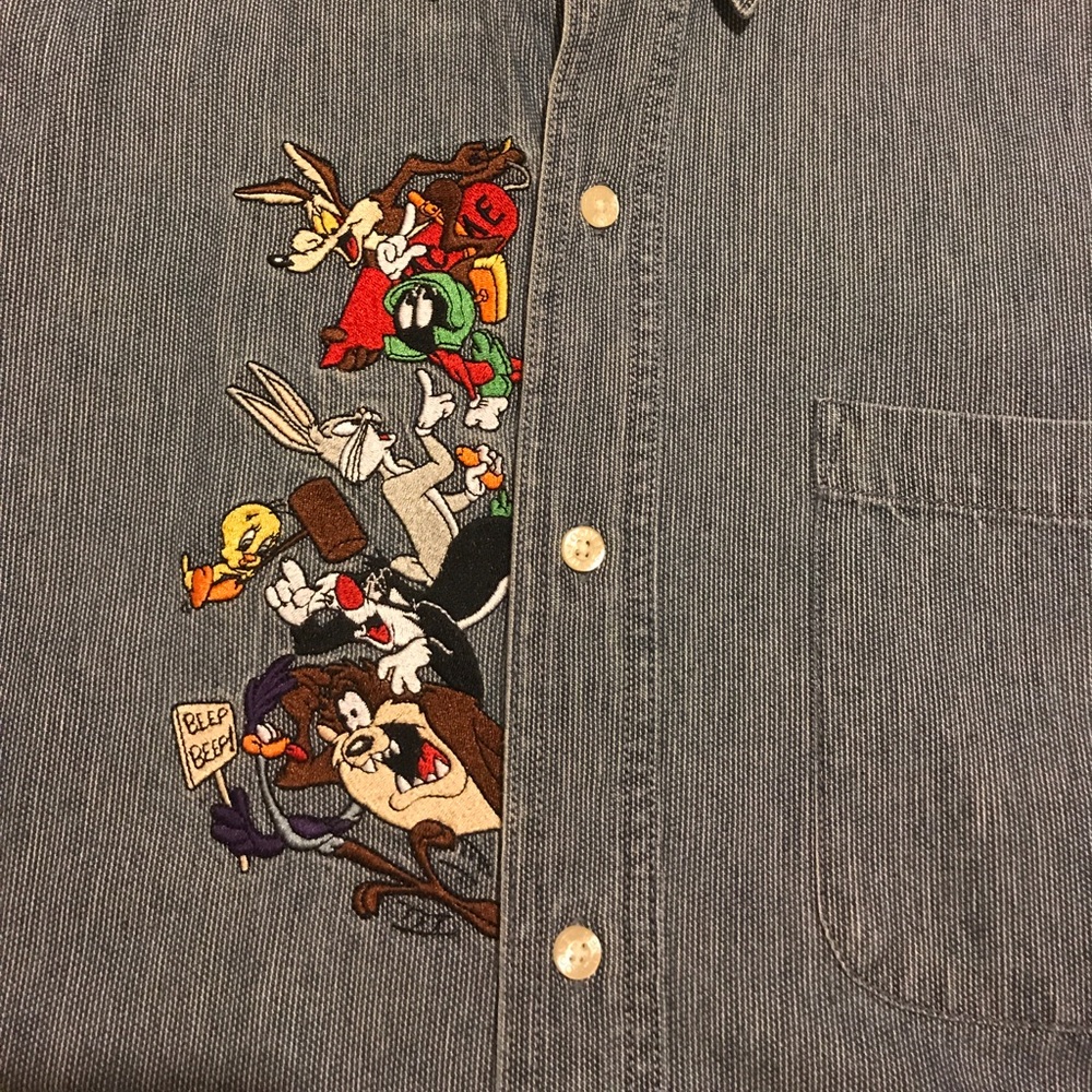 Brand new Warner Bros Studios denim shirt size M .