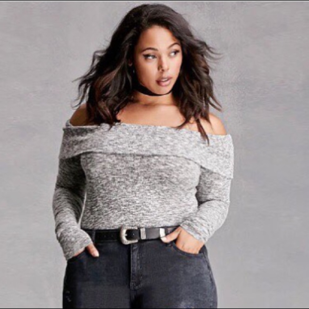 Off-The-Shoulder Forever 21 Plus Sweater