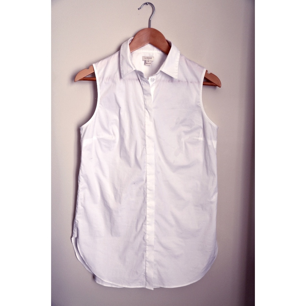 J. Crew white Sleeveless Button Down Tunic