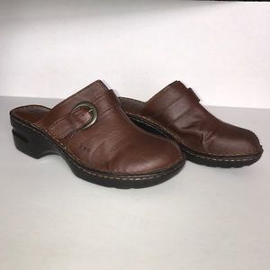 Brown b.o.c Buckled Clogs