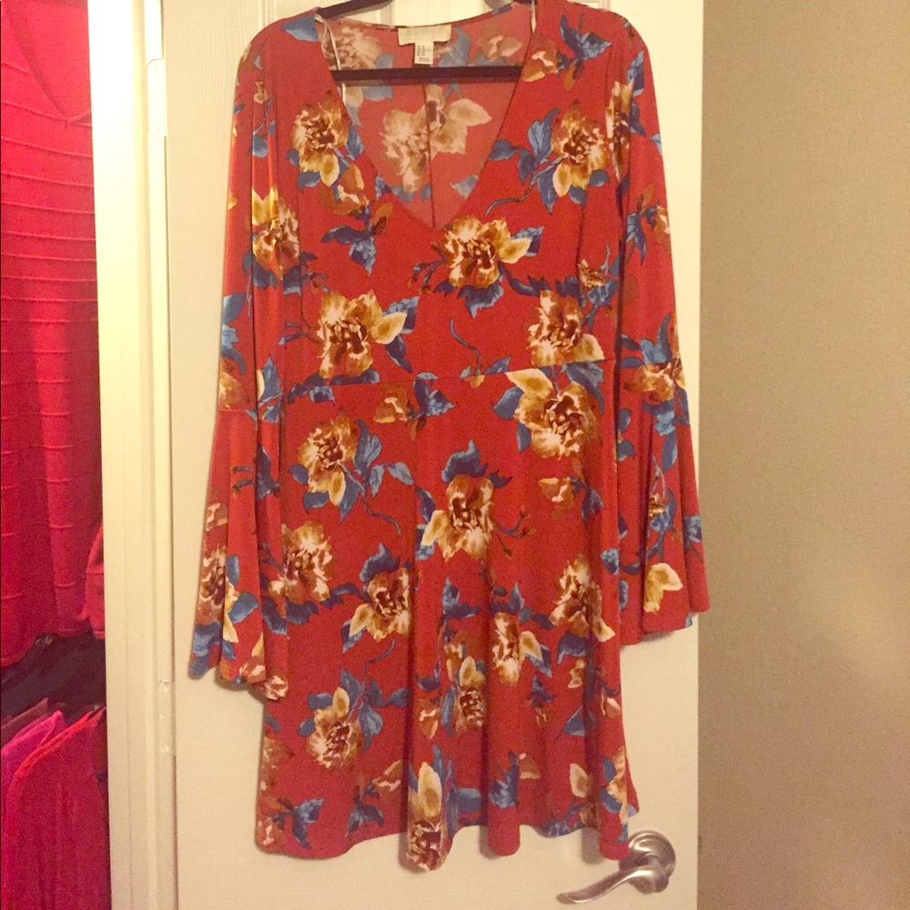 Orange Floral Forever 21 Plus Mini Dress