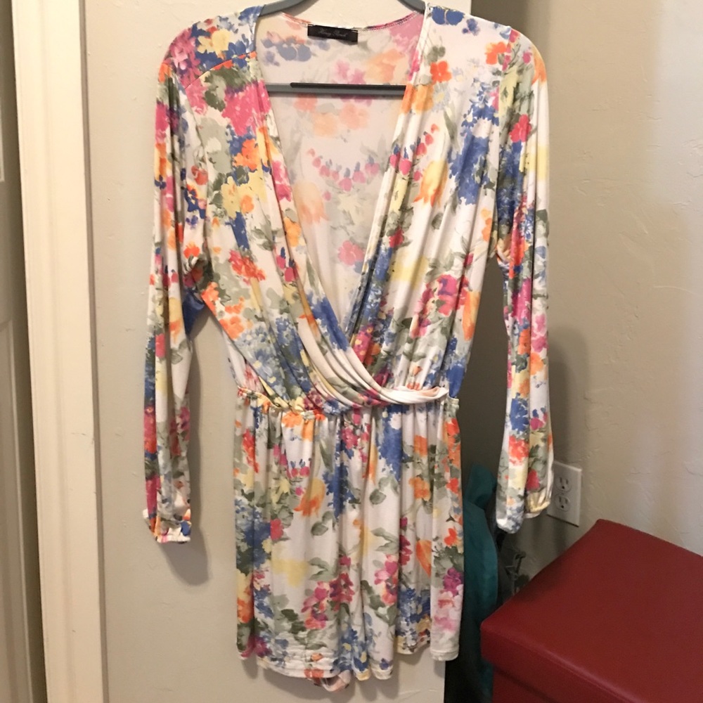 Silky Floral Romper M