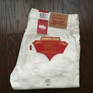 Women's white Levi's 501 CT