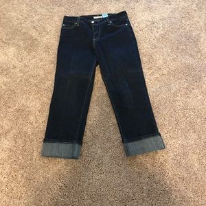 Levi cuffed denim Capri pants