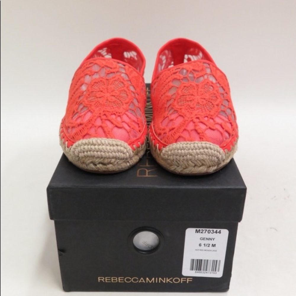 Rebecca Minkoff Gendy Lace Espadrilles in Hot Red