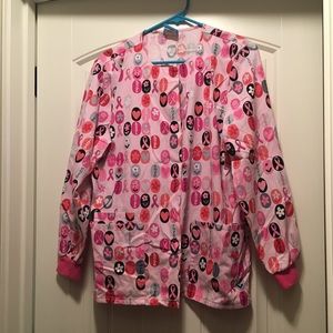 Breast Cancer Awareness Scrub Jacket.