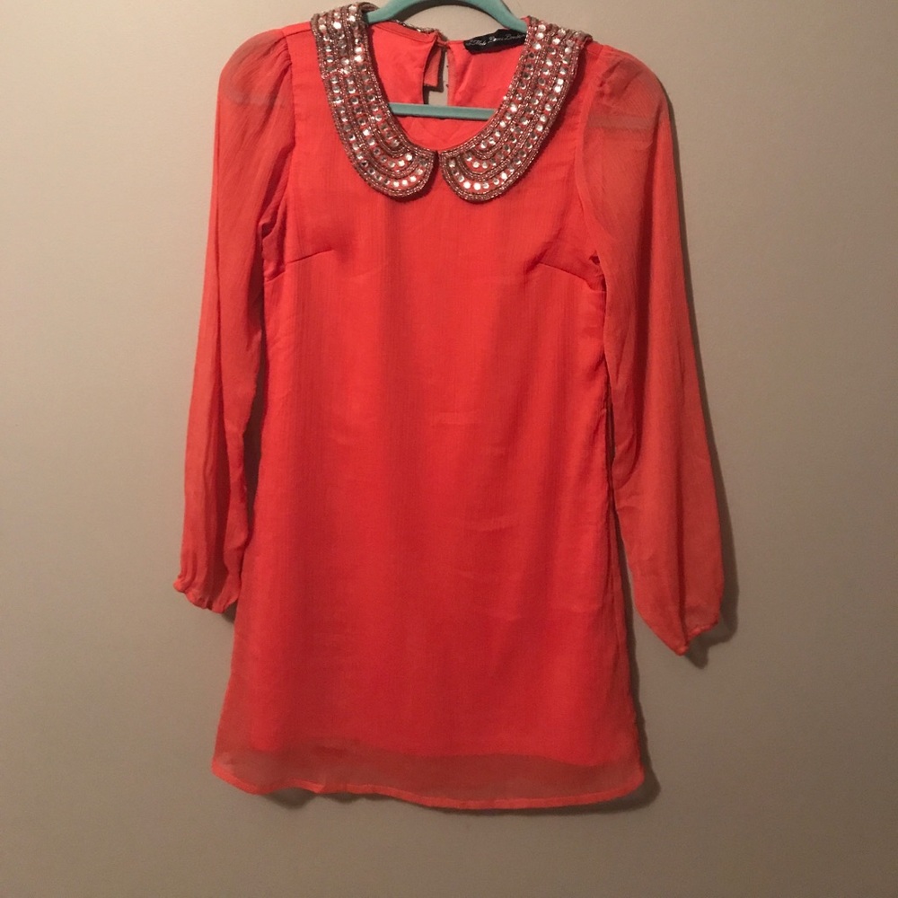 Coral, jeweled color shirt