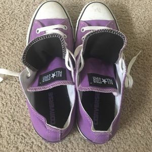 Purple low top converse