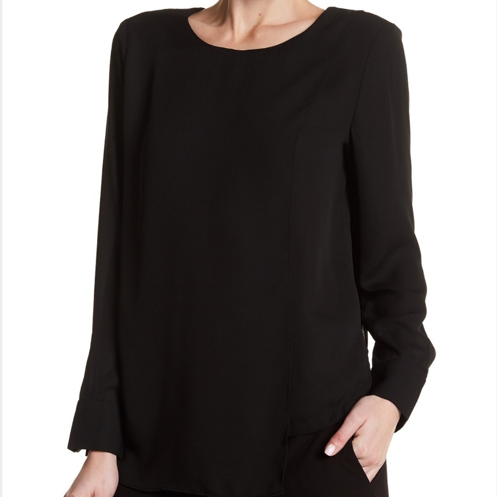 Premise Studio Long Sleeve Overlap Blouse