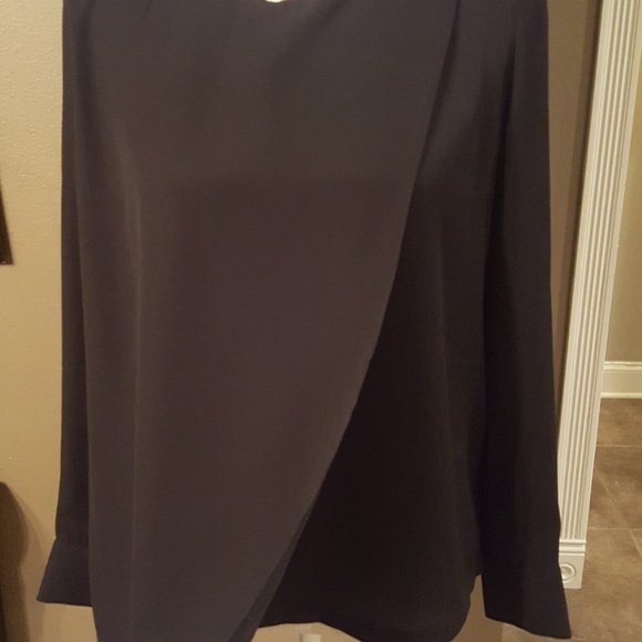 Premise Studio Long Sleeve Overlap Blouse - Picture 4 of 8