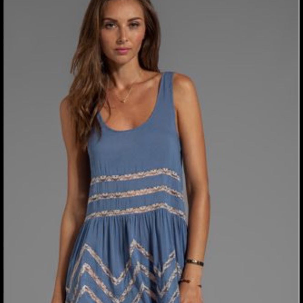 Voile and lace trapeze dress