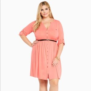 Torrid Coral Shirt Dress