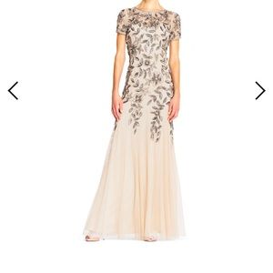 Adrianna Papell floral godet gown