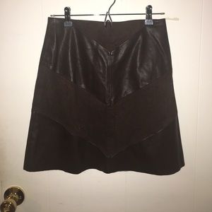 Leather Suede Zara Combo Skirt