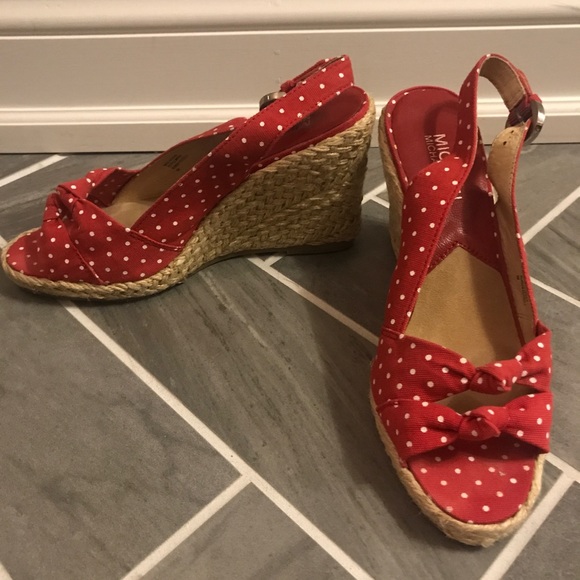 Michael Kors red polka dot wedges Size 6 - Picture 2 of 5