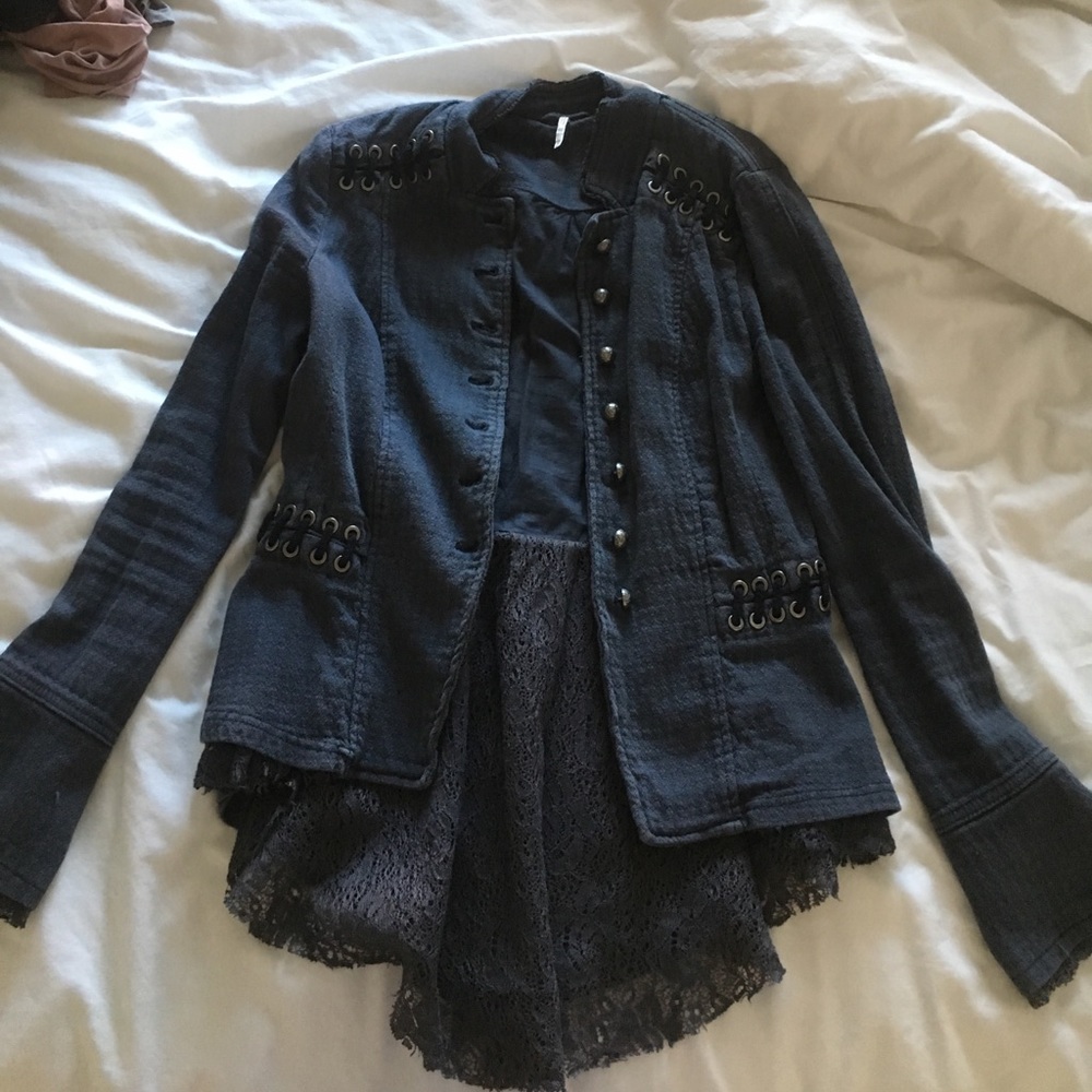 Navy Free People Jacket
