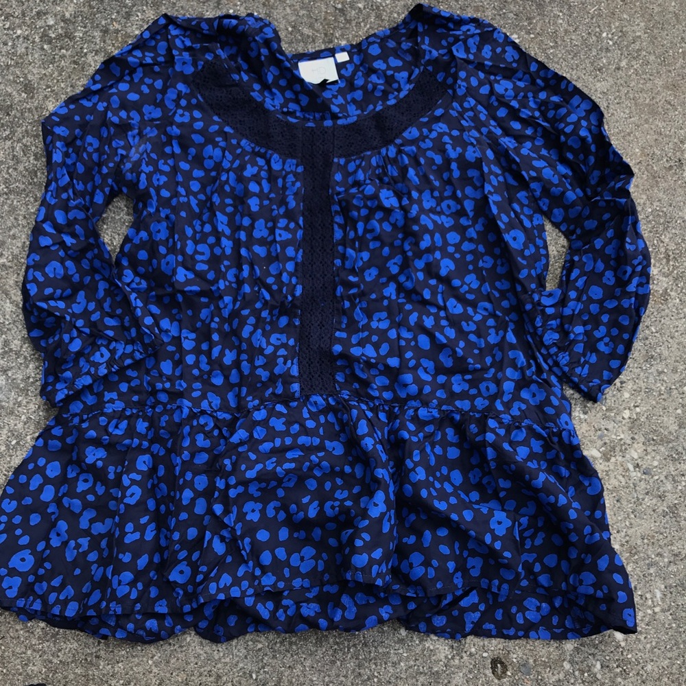 HD in Paris Anthropologie Cheetah blue Blouse
