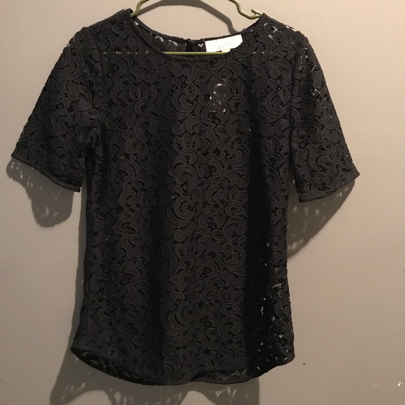 Ann Taylor LOFT Elegant Navy Lace Top (NWT) - Picture 1 of 3