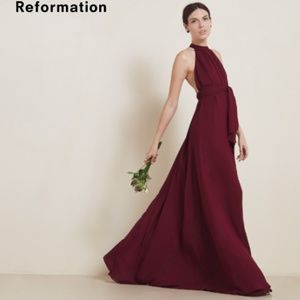 Reformation Burgundy Gown