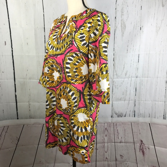 J. Crew Tunic Dress Ratti Electric Kiwi Tropical 6 - Picture 4 of 8
