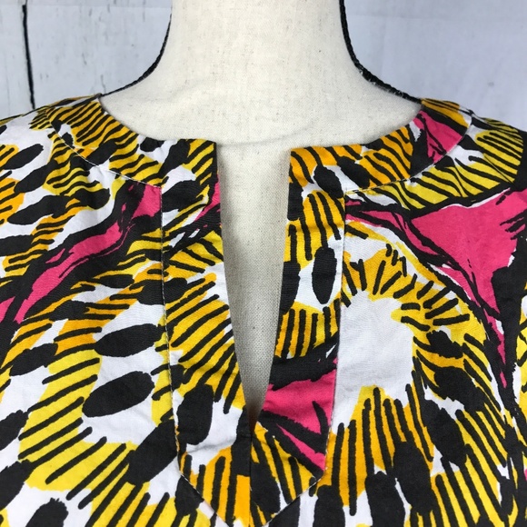 J. Crew Tunic Dress Ratti Electric Kiwi Tropical 6 - Picture 3 of 8