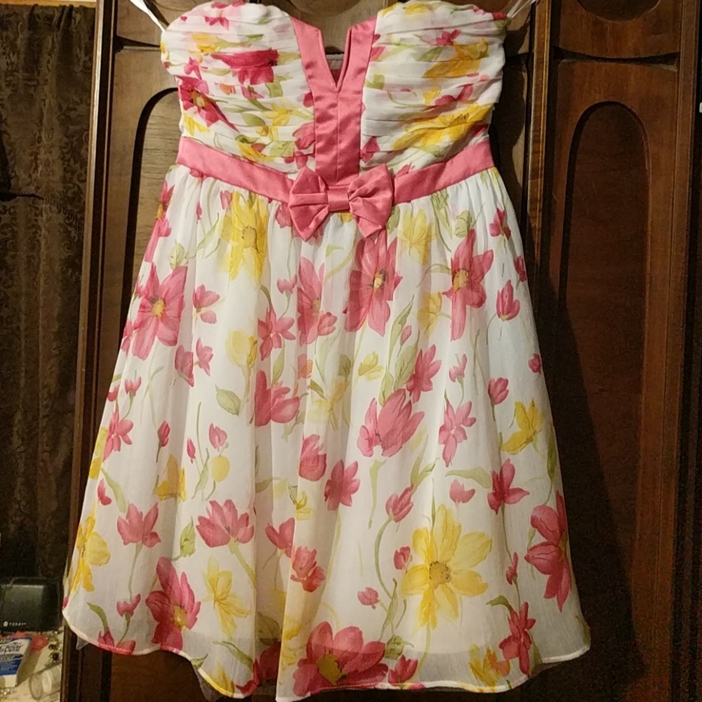 Strapless floral dress