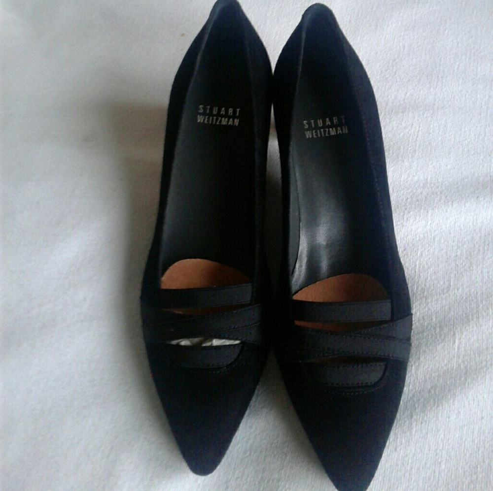 Stuart Weitzman kitten heel shoe woman black 5.5M