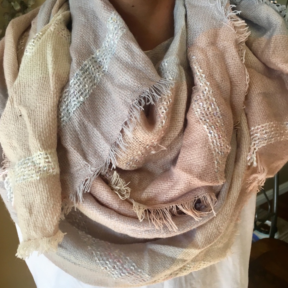 Frayed Cozy Blanket Scarf