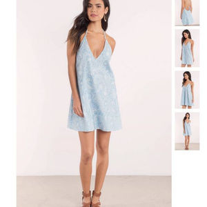 Tobi | Blue & White Backless Dress