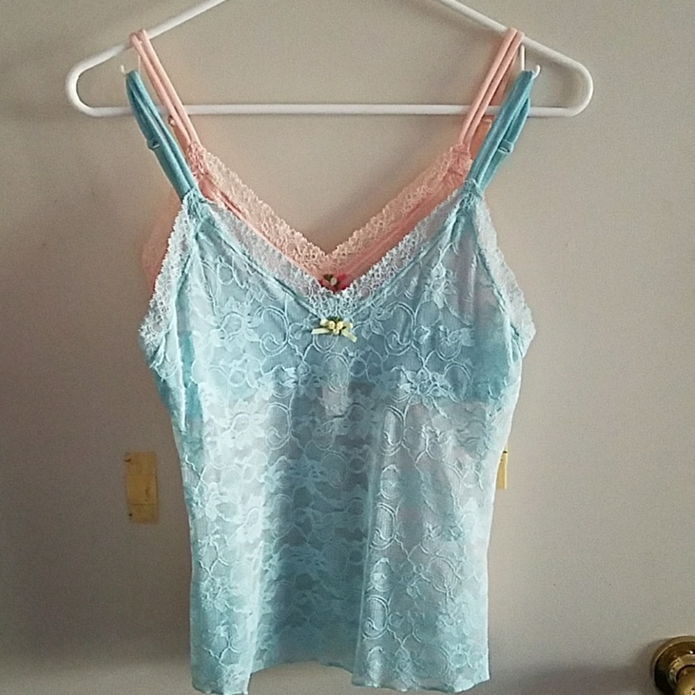 Lacy spaghetti strap tank top