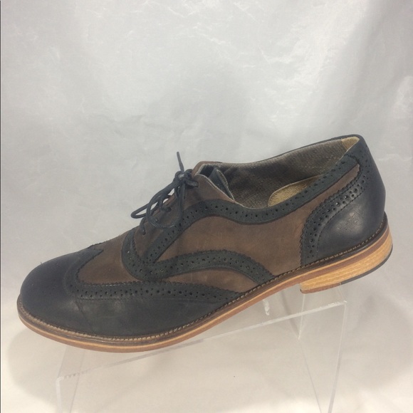 J Shoes men's size 13 blue & brown wingtip oxfords - Picture 1 of 8