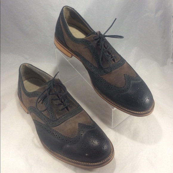 J Shoes men's size 13 blue & brown wingtip oxfords - Picture 3 of 8