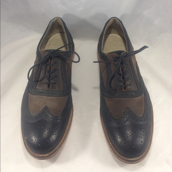 J Shoes men's size 13 blue & brown wingtip oxfords - Picture 5 of 8