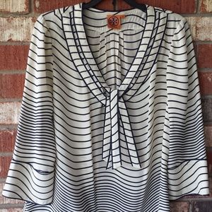 Tory Burch Silk Blouse with Double Tie - Size 10