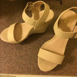 Mix No. 6 Nude Leather Wedges