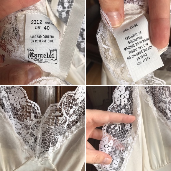 Vintage White Camelot Slip with Lace Trim Size 40 - Picture 3 of 4