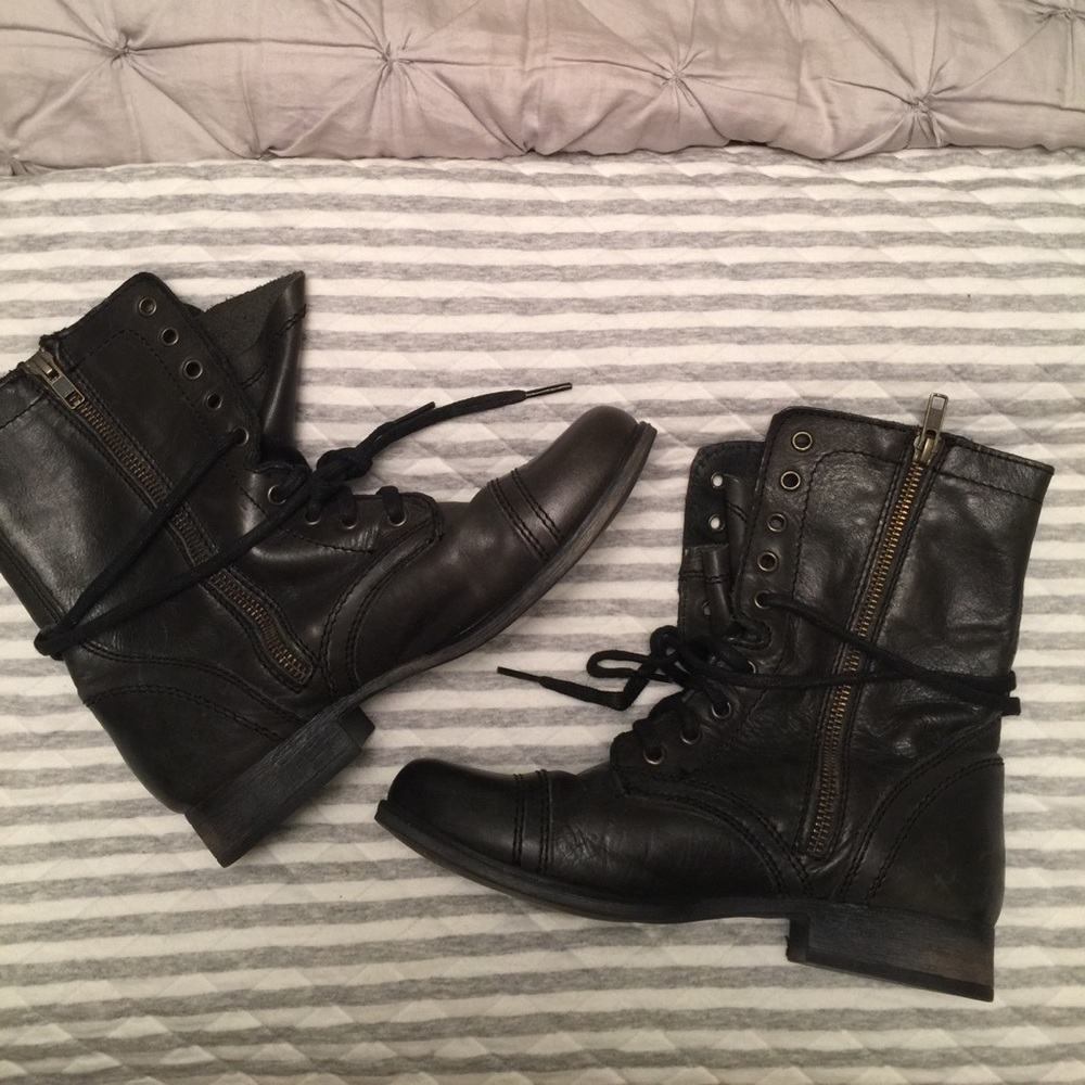 Steve Madden Black Combat Boots
