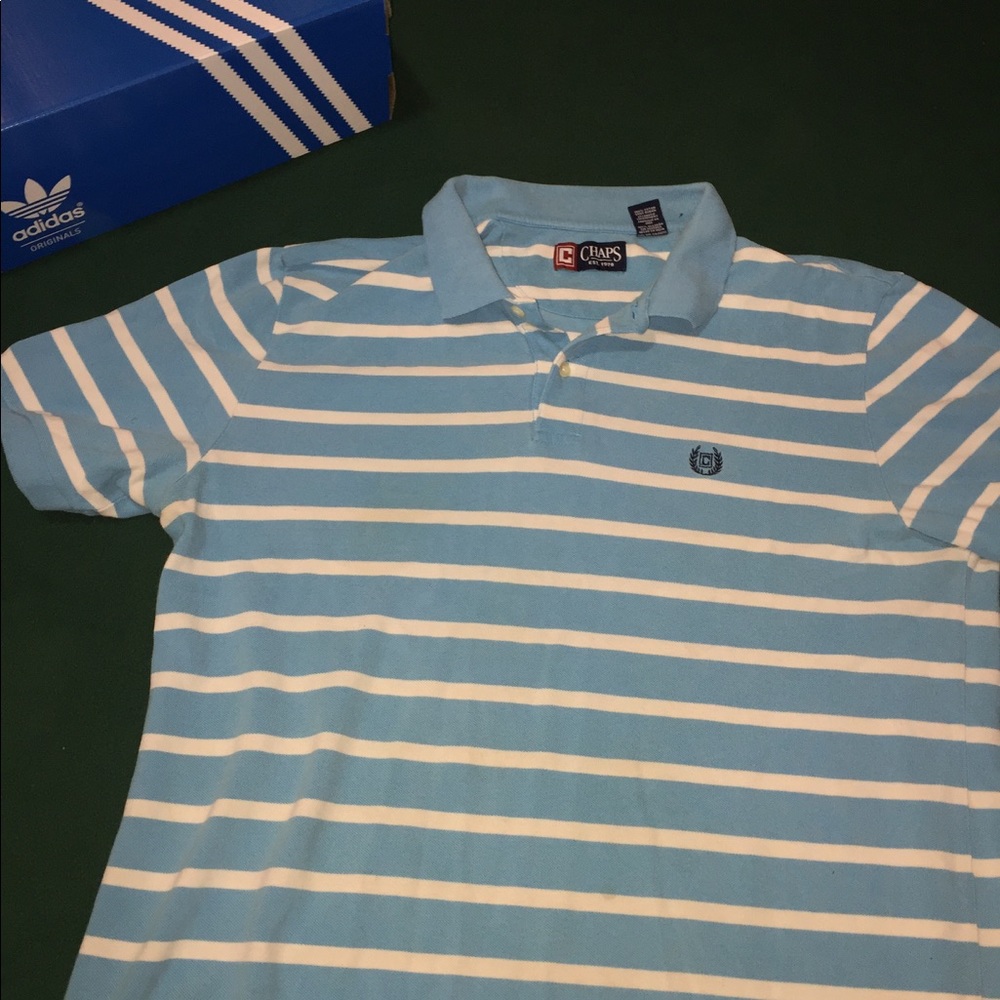 White and Blue Stripped Chaps Shirt