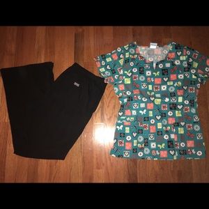 Matching scrub top and bottom